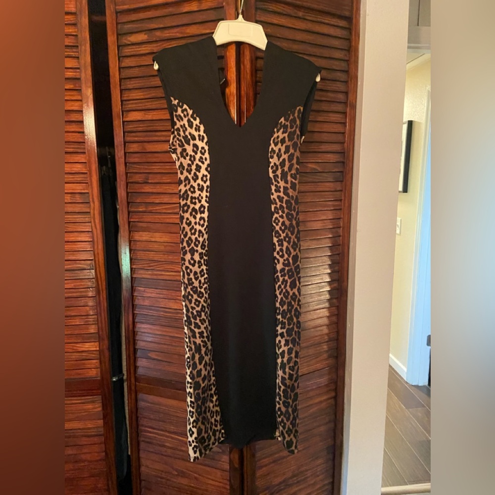 Almost Famous Black Sheath Maxi Dress Plunge Neckline